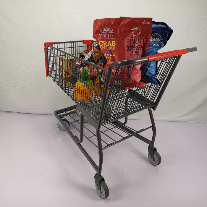 125L Black Metal Lightweight Shopping Trolley grocery cart EN BS 1929