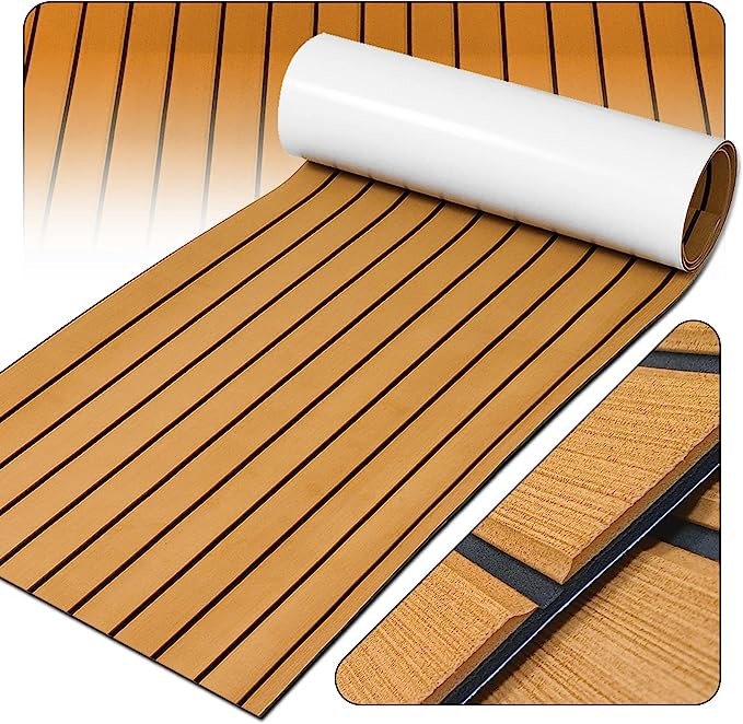 Flooring EVA Foam Decking Sheet, Faux Teak Decking Mat for Boat Yacht Marine Floor Carpet/Swimming Pool Flooring