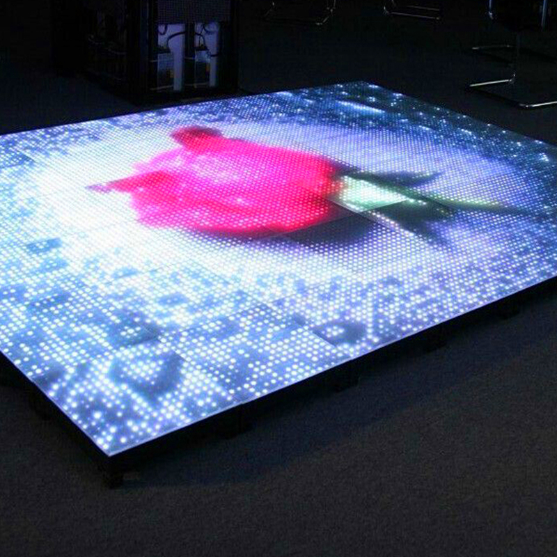 Interactive Restaurant Tempered Glass 3D Portable LED Screen for Church Moving IP33
