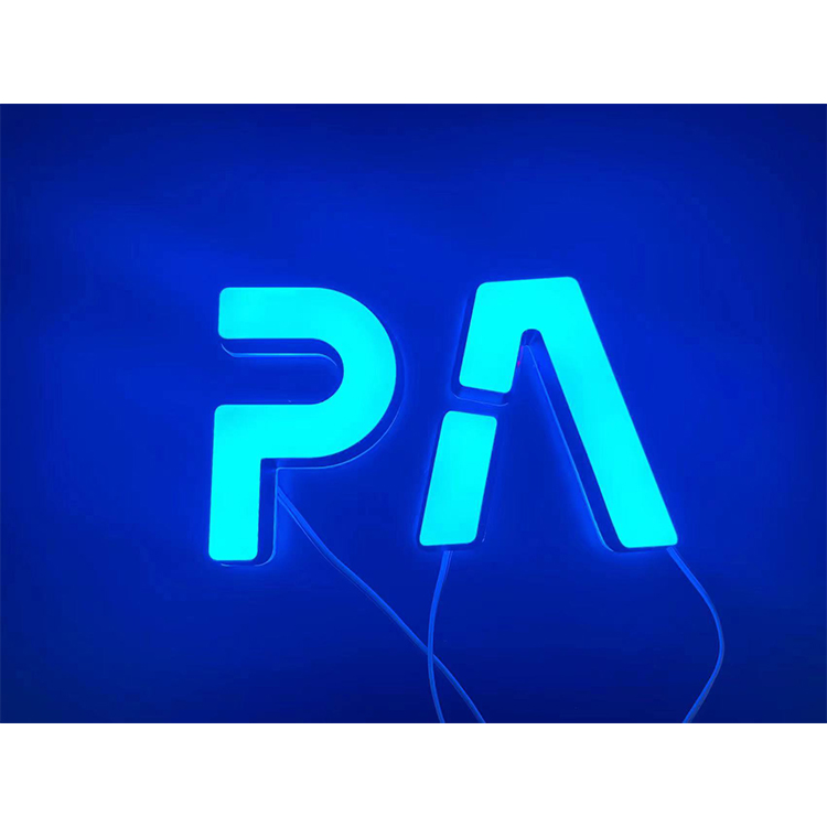Backlit Letters on the Front of the Door Sign Acrylic Metal Backlit Characters 3D LED Billboard Logo