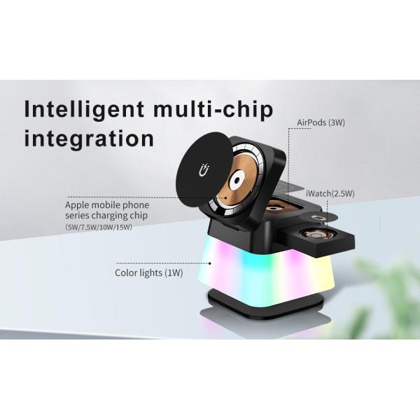 15W Output Power IPhone Multifunctional Wireless Charger With Foldable Design