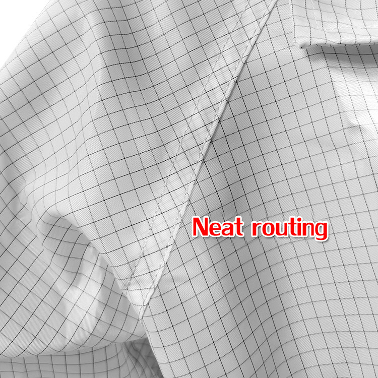 Anti Static White 5mm Grid ESD Smock For Cleanroom