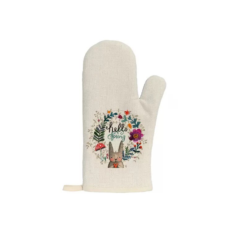 Personalised Sublimation Oven Mitt Blanks Linen Oven Mitts For Heat Transfer Printing
