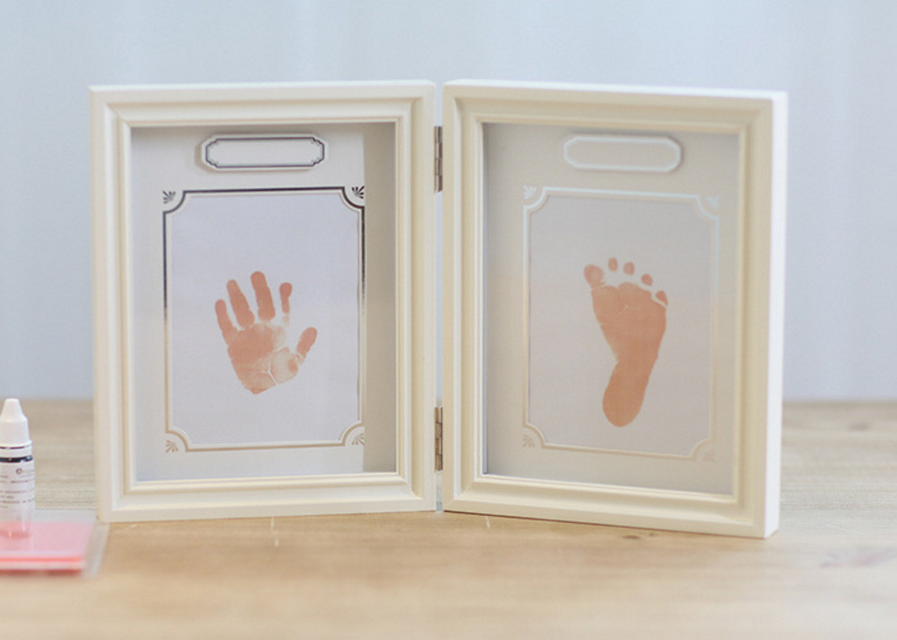 Colorful Unique Baby Handprint Kit Home Decoration Footprint Photo Frame For Newborn