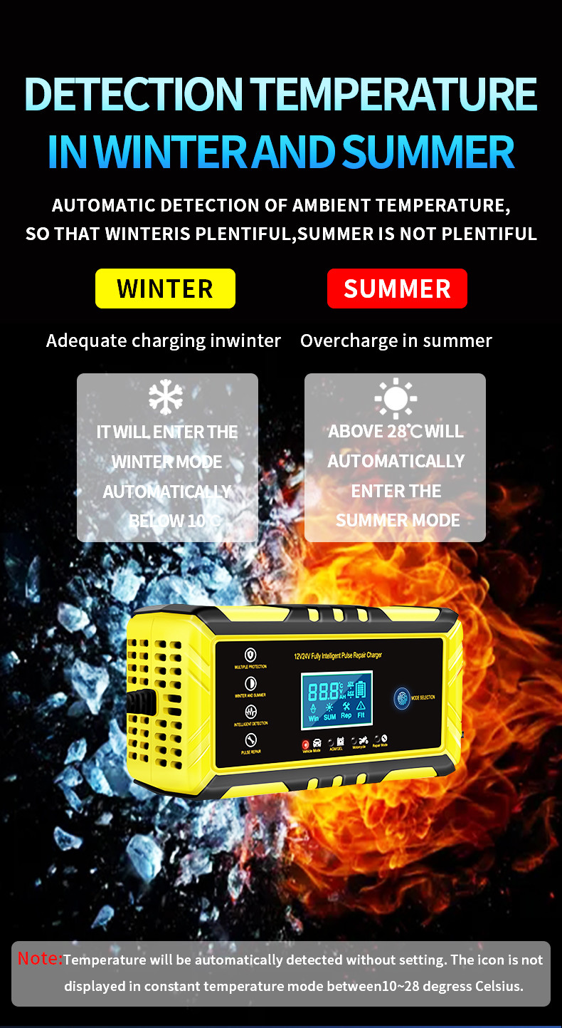 Microprocessor Control 24V 8A Diesel Car Truck Battery Charger