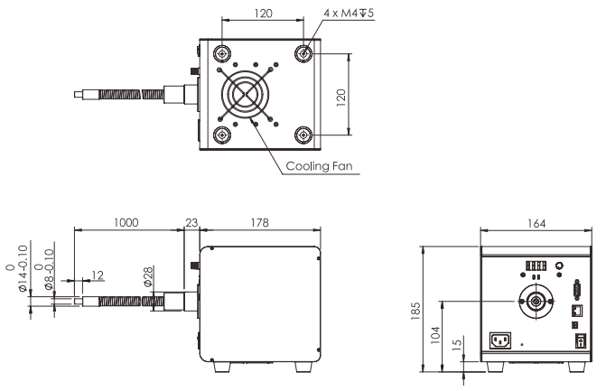 Up To 4000k Lux Machine Vision LED Lighting Ethernet RS232 Fiber Optic Spotlight
