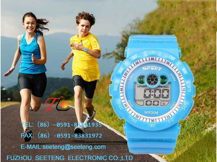 Silicone band color customized High Quality digital Wrist Watch cute design for Children