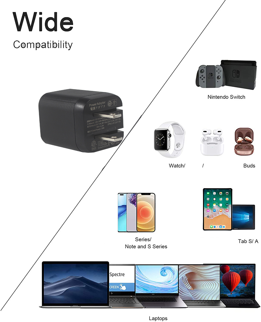 Single Port Universal Laptop GaN PD Charger 30W 20W 20V Super Faster