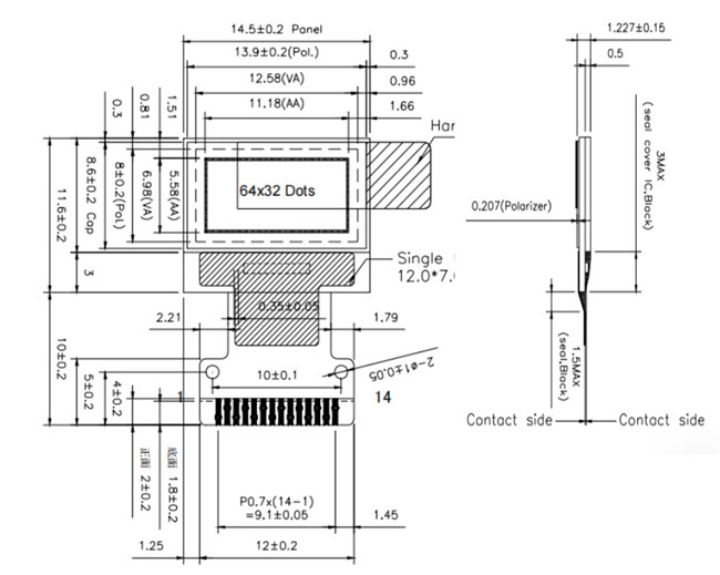 Low Cost Small Size OLED Display 0.49 Inch I2C Interface For Handheld Application