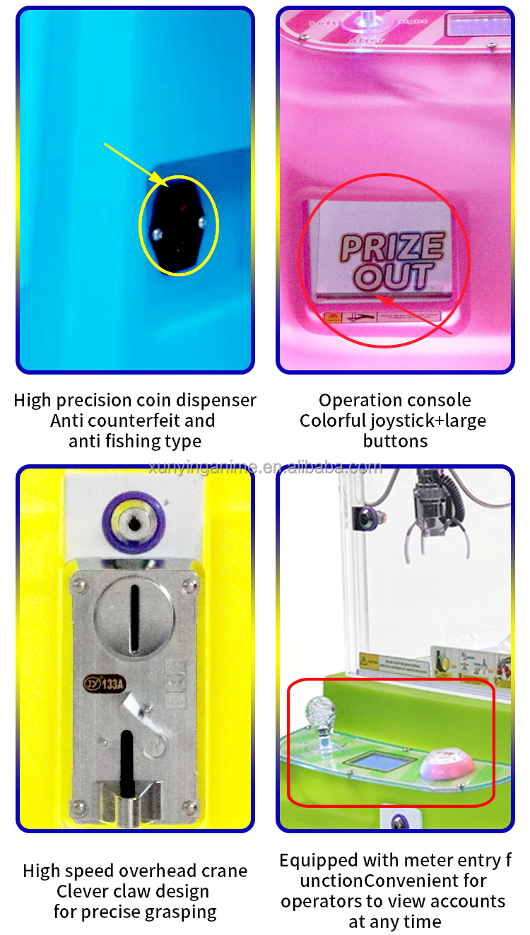 Arcade Mini Prizes gumball Toy Doll Claw Machine For Kids Age 60W