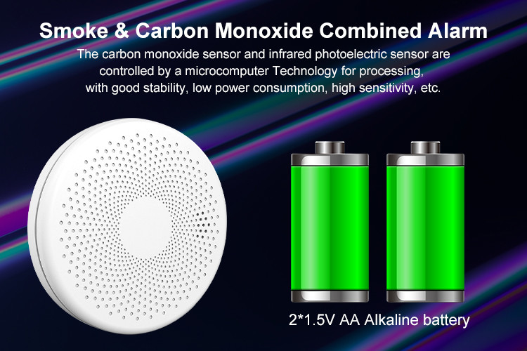 Tuya Wifi Smart Carbon Monoxide And Smoke Alarm 2 In 1 Detector Sensor
