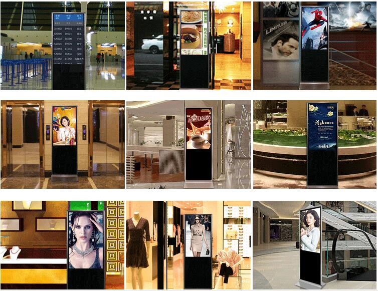 65" inch Alone stand digital signage board kiosk WIFI network Android player screen remote control monitor