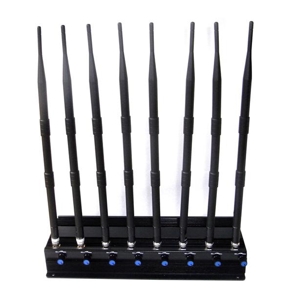 High Power Lojack/ WiFi/ VHF/ UHF Mobile Phone Jammer 8 bands up to 60 meters