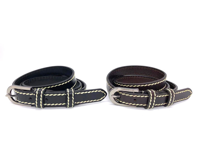 Black Alloy Buckle Women'S Genuine Leather Belt