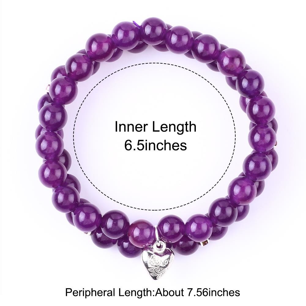 Round Shape Purple Gemstone Amethyst Bead Bracelet 4/6/8/10/12mm
