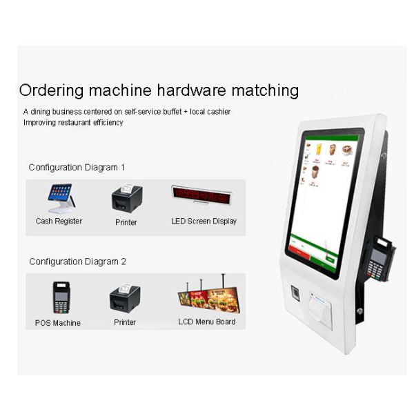 32-inch multi-payment self-service ordering machine with touch screen cashier and payment system