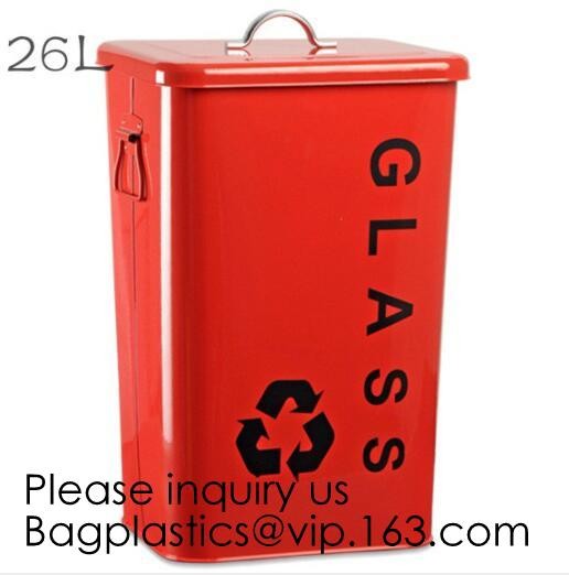 Zinc Plated Waste Bin with 25L 35L 45L 55L 65L 75L 100L, Tin Embossed Rubbish Bin Rome Living Room Bedroom Kitchen Toile