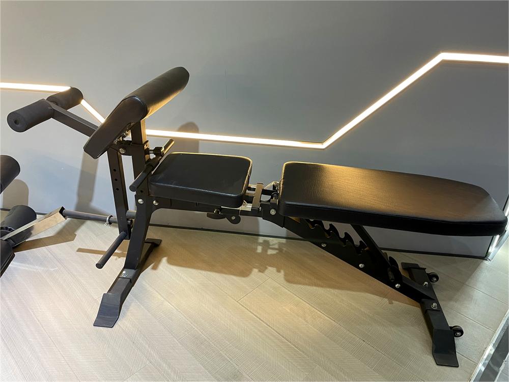 Commercial Home Gym Machine Adjustable Decline Abdominal Crunch Bench with Back Extension Steel Medium Loader