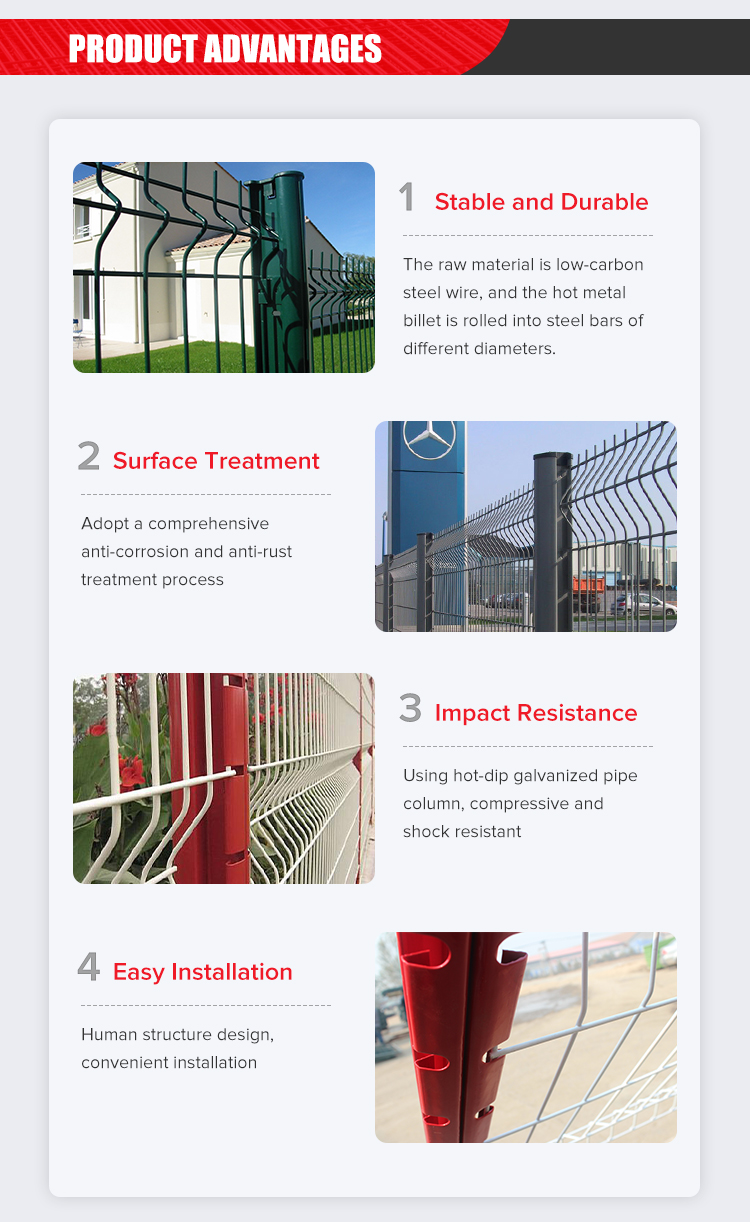 200X50mm hot dipped galvanized Welded Mesh Fencing 6/5/6 8/6/8 Double Wire Mesh Fence