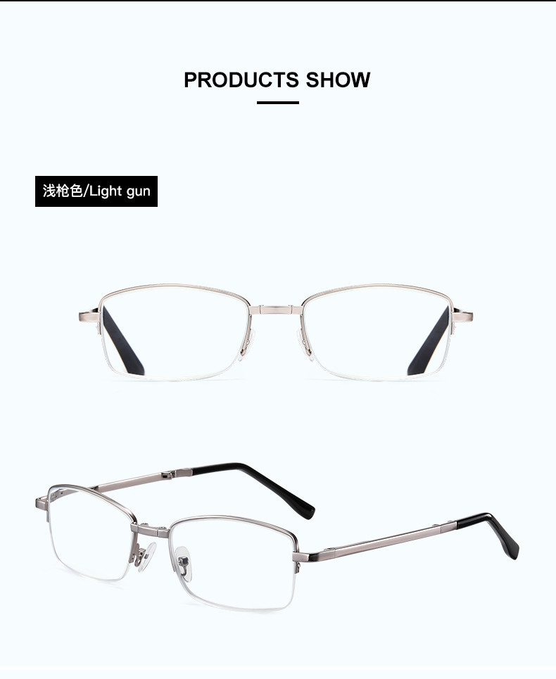 Promotion Metal Frame Reading Eyeglasses 139MM Anti Blue Light AC Lens