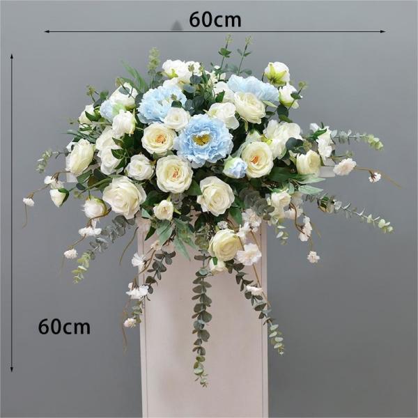 Beige Blue Faux Ranunculus Bouquet For Bridesmaid Customized