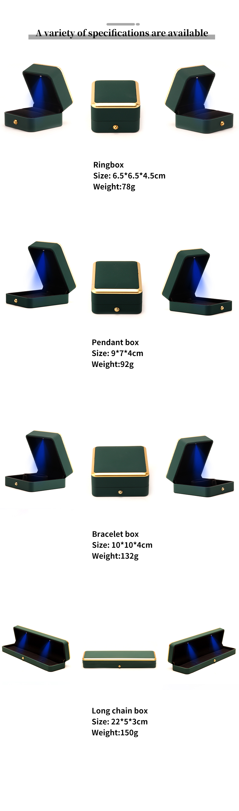 Custom Plastic Jewelry Box With Led Lights , Octagonal Jewelry Packaging Box