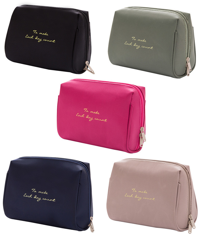 Custom Logo Travel Sublimation Black Polyester Makeup Brush Bag