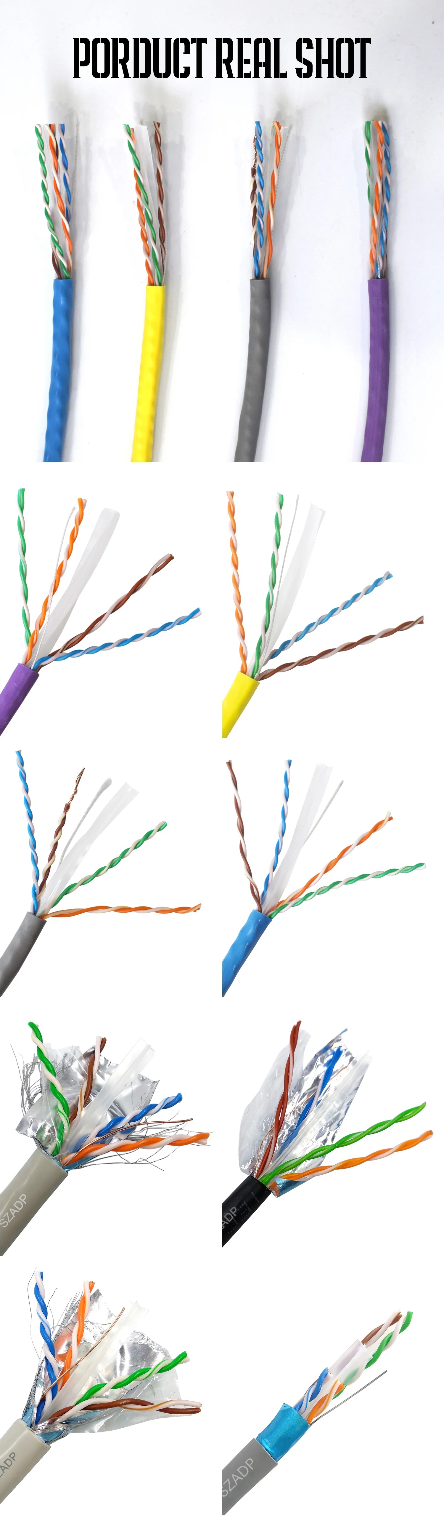 FTTX Fiber Optic Outdoor Ethernet Communication Cable Cat 7a UTP FTP Network LAN Cable