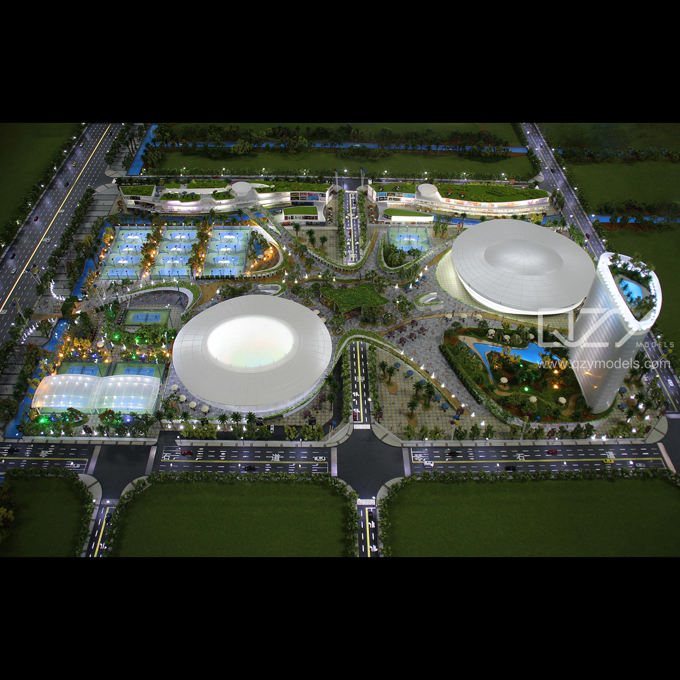 ODM Scale Miniature Building Models 1/300 Hengqin International Tennis Center