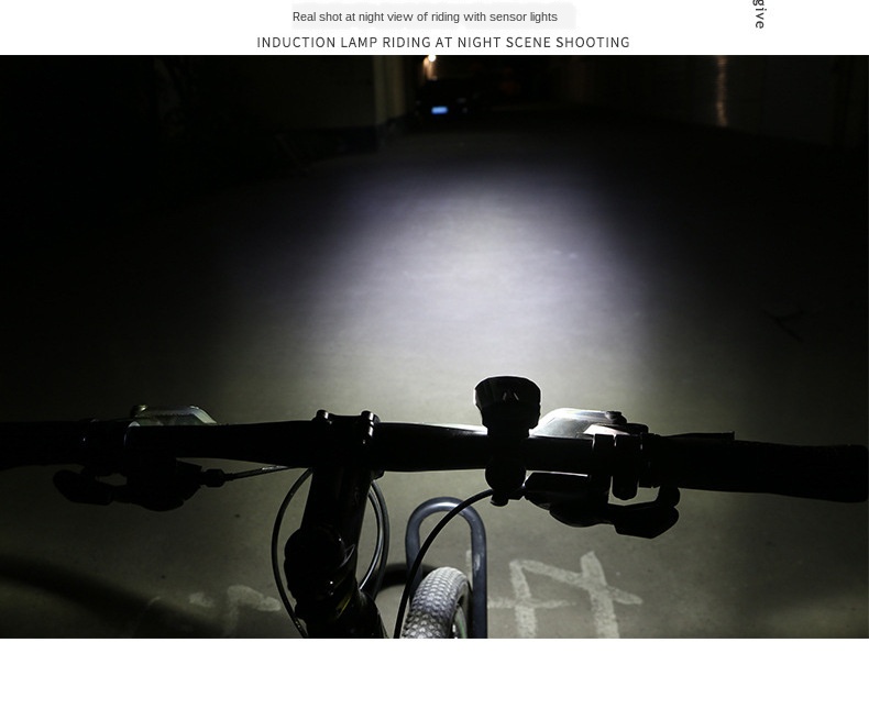 New smart sensor light for bicycle USB charging strong light waterproof cycling warning light