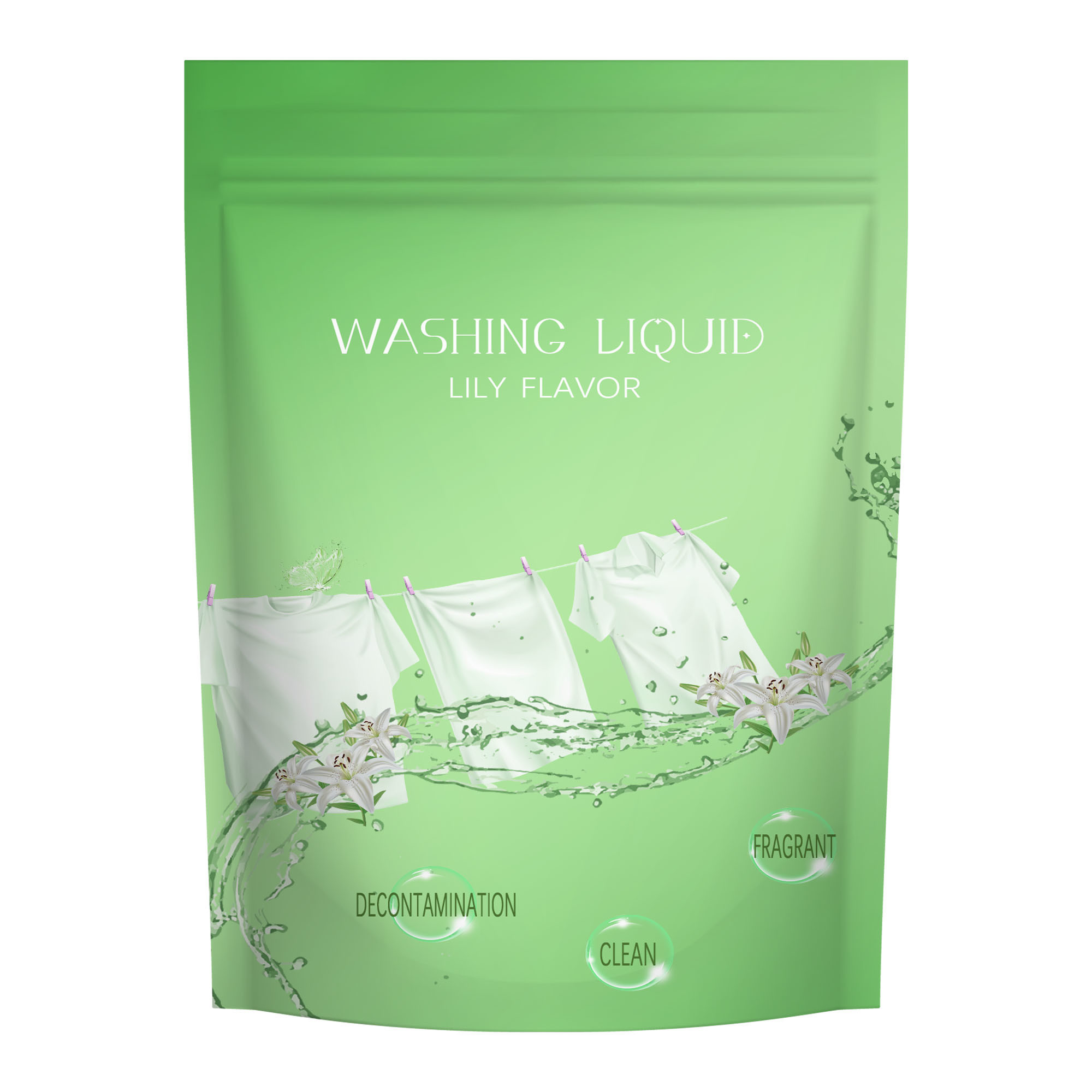 Glossy Recyclable Packaging Bags Stand Up Zipper Pouch Laundry Condensate Beads 25 Pcs