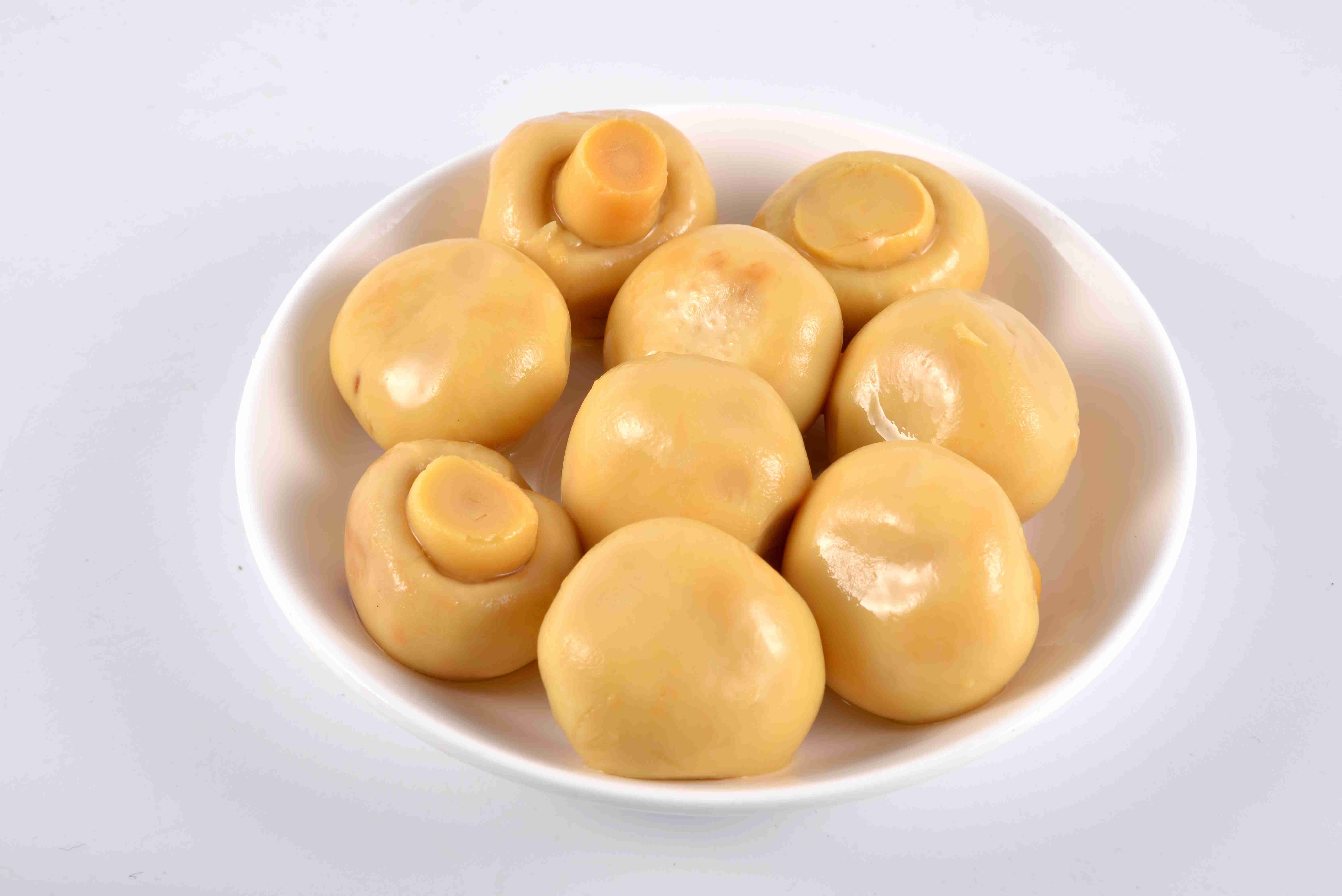 Light Yellow Canning Mushrooms , Whole Button Mushrooms In Jars