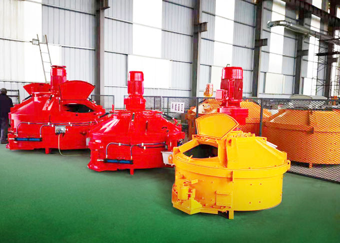 Planetary Concrete Mixer High Discharging Power Short Mixing Time Orange 110Kw   PMC3000