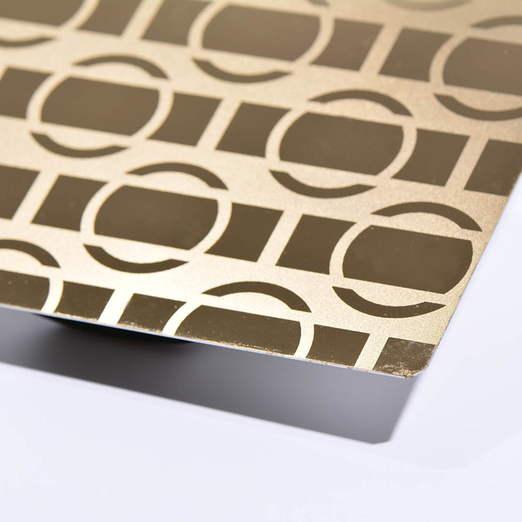 Gold Mirror Etched Stainless Steel Sheet 304 1219mm 2438mm Elevator Door