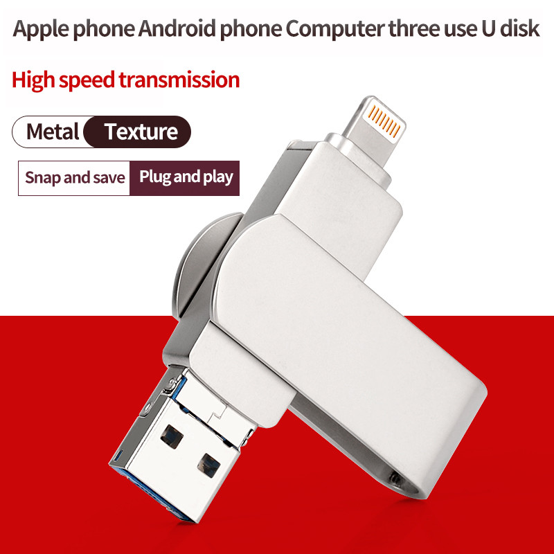 Silver OTG USB Flash Drives Fast and Easy Data Transfer with Plug And Play Function