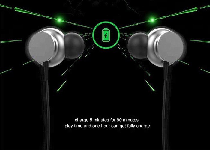 Fast Charging Wireless Bluetooth Sport Earbuds Easy Operating Design