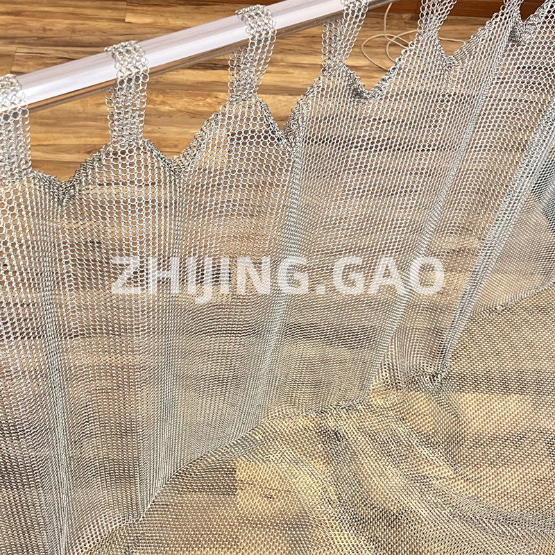 Ring Size 7mm Silver Color Tab Top Ring Mesh Curtain