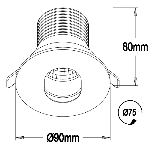 7W 330Lm ultra slim Citizen chip warm white cut out 75mm of Led spotlight with UL price