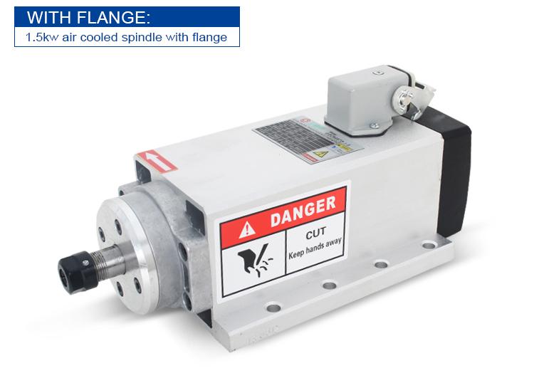 Woodworking Engraving and Milling 1.5kw Square Air Cooled Spindle Motor 18000rpm ER20