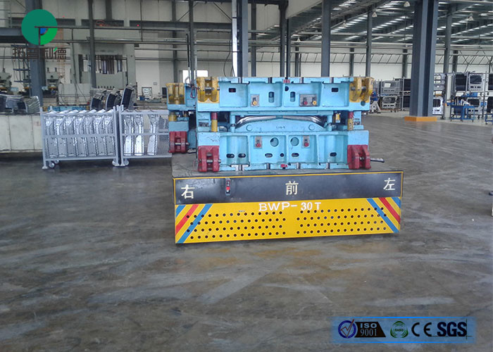 10t Double Motor Drive 4 Wheel Electric Trandport Cart On Cement Floor For Roll Handling
