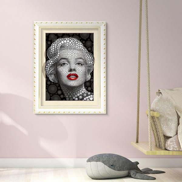 Marilyn Monroe Portrait And Flowers & Birds 3D Lenticular Image 30 x 40cm Frame Art Prints
