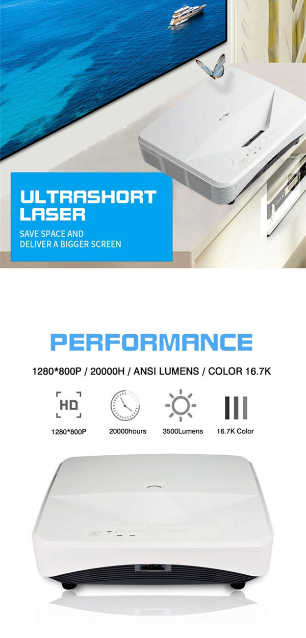 DLP Android 1080p Short Throw Projector Smart Home Theater 4000L