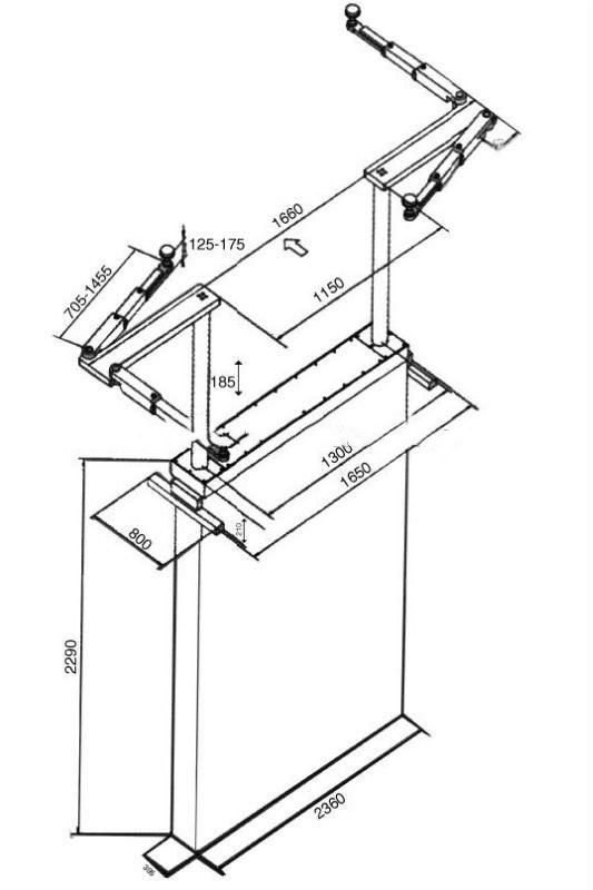 1.85M Double Post Vehicle Lift For Garage Parking Underground Car Stacker 2 Cylinders