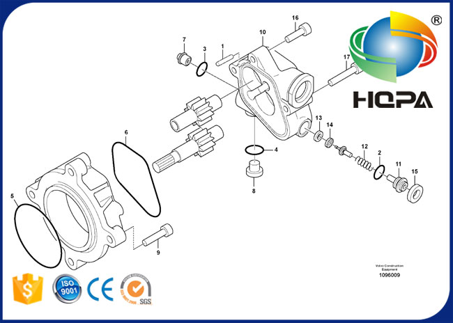 VOE14602459 14602459 Hydraulic Gear Pump Seal Kit for Excavator Volvo EC300D