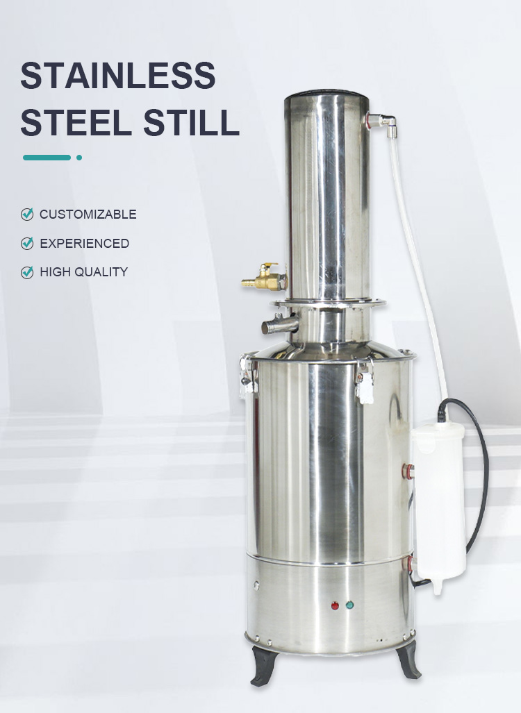 304 Stainless Steel Water Distiller Machine 10L N.W 7.5 Exterior Size mm Dia 335*830
