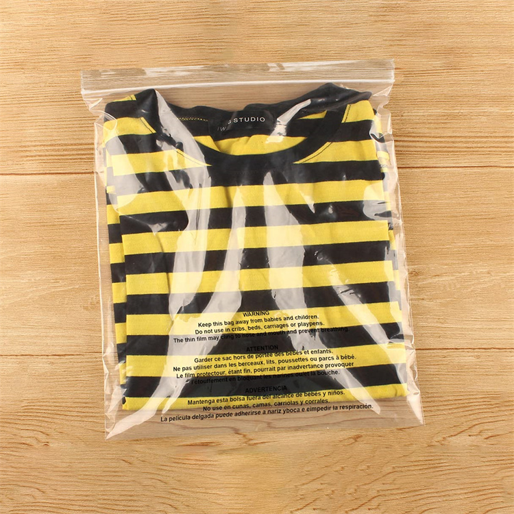 Secure Zipper Closure Custom Logo Print Polybags for Suffocation Warning and Security
