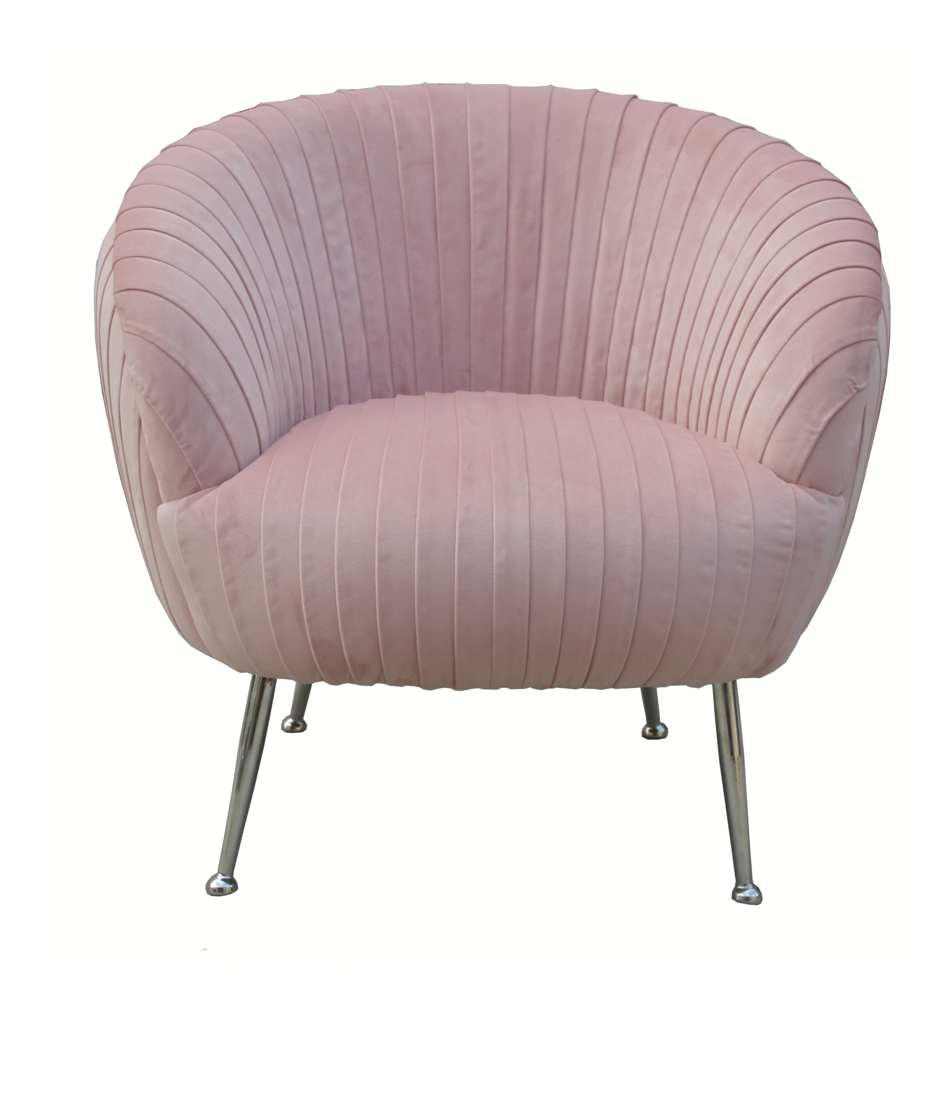 Defaico Pink Single Fabric Chair Contemporary Bar Chairs With Wood Legs