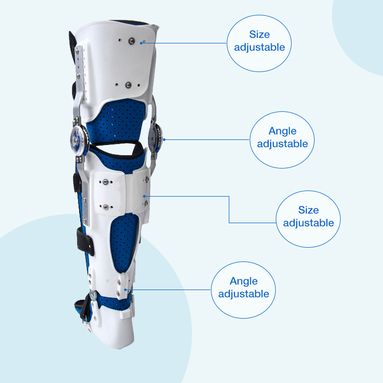 Hinged Ankle Foot Orthotic Brace Lower Extremity Orthosis Adjustable Angle Size
