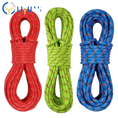 Safty High Strength 10mm Blue Outdoor Rock Braided Polyester Paracord Climbing Rope