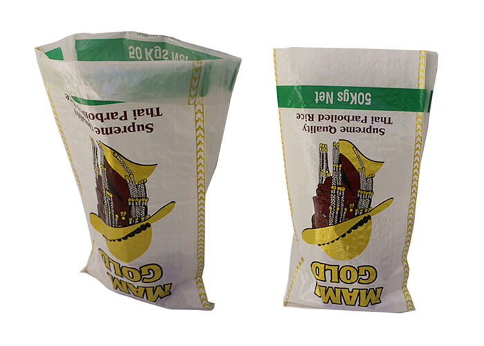 Leak Resistant PP Woven Rice Bag , BOPP Laminated Rice 25kg Bag